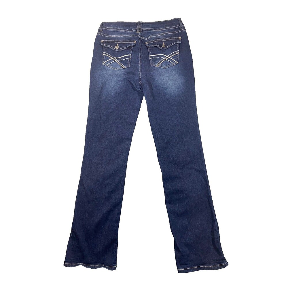 Wallflower Juniors Jeans 11 Blue The Legendary Fit Mid-Rise Straight Leg Stretch